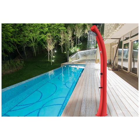 Sole Xxl Doccia Solare Curva In Polietilene Con Lavapiedi Serbatoio Da 40 Lt Rossa Rubinetto Lavapiedi Accessori In Metallo Colore Nero - Foto 2