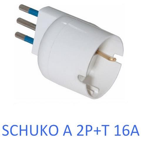 Sl1007 Presa Adattatore Con Spina 16a Presa 2p-t 16a Schuko White - Foto 2