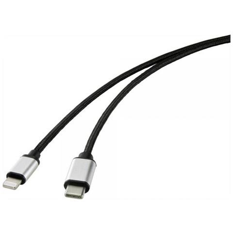 Cavo Di Collegamento Usb Per Telefono Cellulare 1x Spina Usb-c - 1x Spina Apple Lightning 200 M Nero (rf-43534 - Foto 1