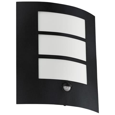 Applique Contemporanea Da Esterno City 1 Luce Acciaio Zincato Nero Sensore - Foto 1