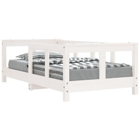 Giroletto per Bambini Bianco 70x140cm in Legno Massello di Pino - Foto 2