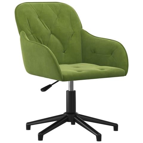 Sedia Da Ufficio Girevole Verde Chiaro In Velluto - Foto 2