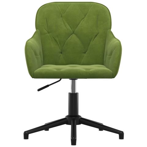 Sedia Da Ufficio Girevole Verde Chiaro In Velluto - Foto 3