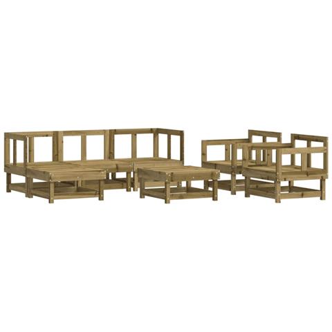 Set Salotto Da Giardino 7 Pz In Legno Impregnato Di Pino - Foto 1