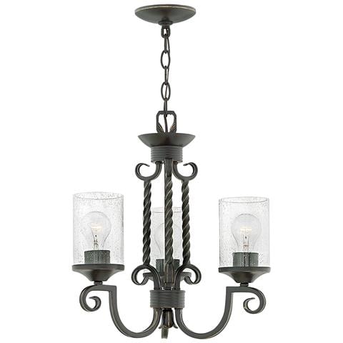 Lampadario Industrial Nordico Casa Alluminio Nero Antico Vetro 3 Luci E27 - Foto 1