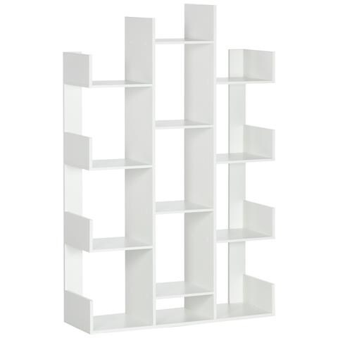 Mobile Libreria Ad Albero Con 13 Ripiani In Legno Truciolare, 96x30x150cm - Foto 1