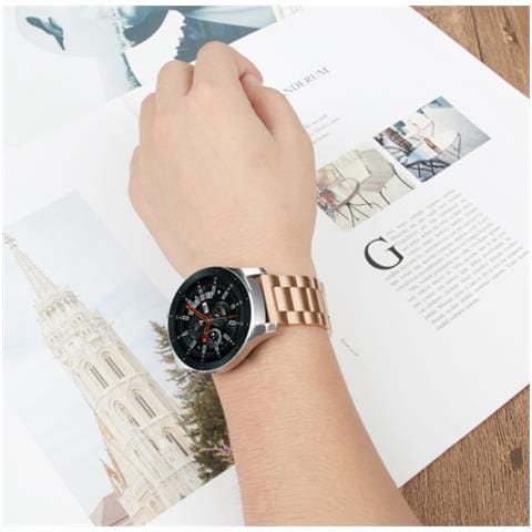 Cinturino Compatibile Con Huawei Watch Gt In Acciaio Inossidabile Oro - Foto 5