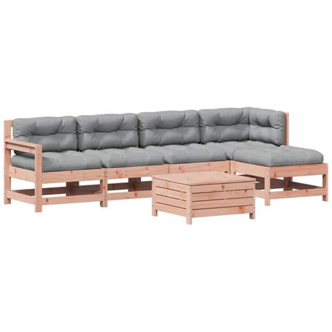 Set Divani Giardino 6 pz con Cuscini Legno Massello di Douglas - Foto 1