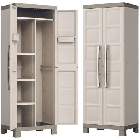 Armadio Portascope Lucchettabile In Resina Con 3 Ripiani Laterali Regolabili E 2 Ante Excellence - Foto 1