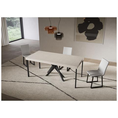 Consolle Allungabile 90x40/196 Cm Saki Premium Small Cashmere Gambe Antracite - Foto 2