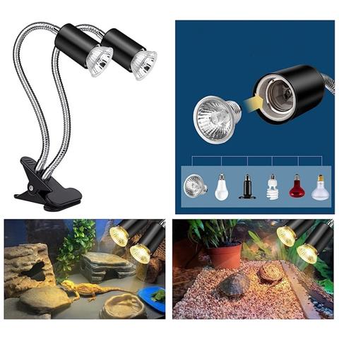 Lampada Riscaldante Doppia Per Terrario/lampada Uva Per Rettili - Foto 3