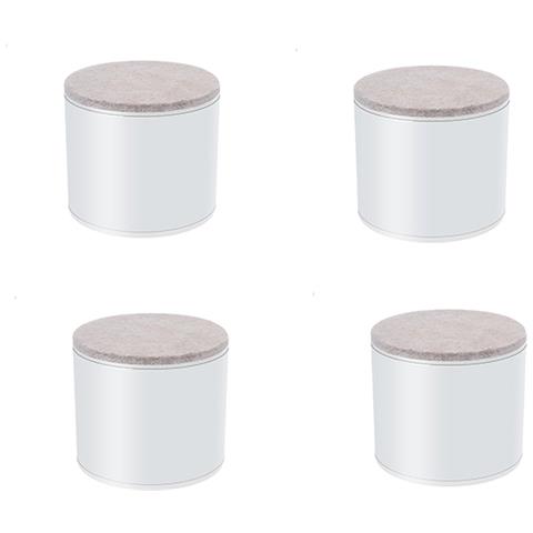 Set Di 4 Alzate Per Mobili Rotonde In Acciaio Al Carbonio S - Foto 1