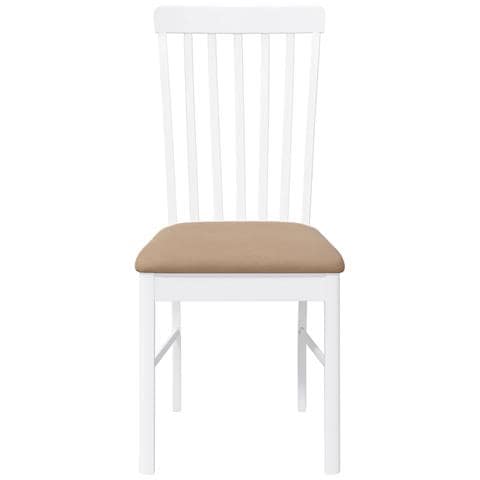 Sedie da Pranzo con Cuscini 2 pz Bianco Legno Massello di Hevea - Foto 10