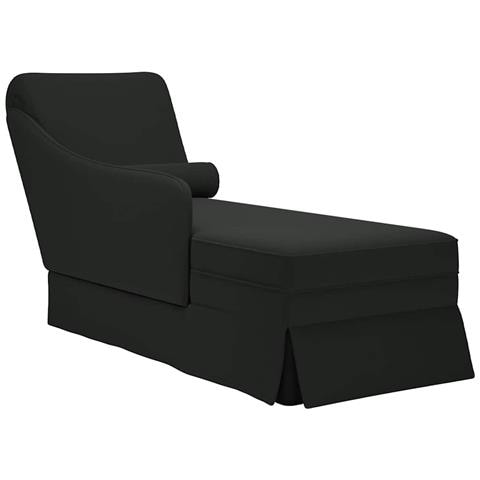 Sdraio Con Capezzale E Bracciolo Destro In Velluto Nero - Foto 1