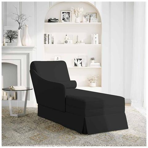 Sdraio Con Capezzale E Bracciolo Destro In Velluto Nero - Foto 2