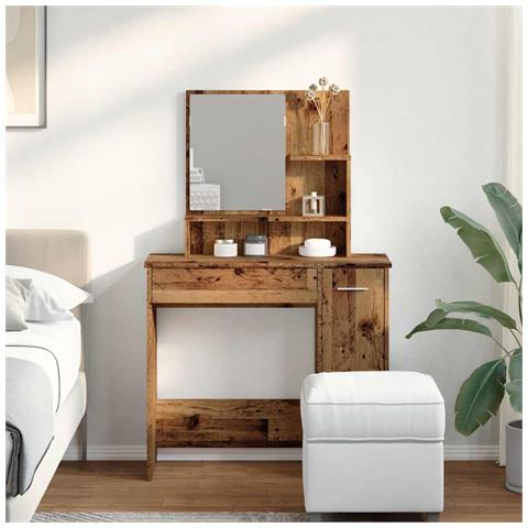 Toeletta Con Specchio Legno Antico 86,5x35x136 Cm - Foto 3