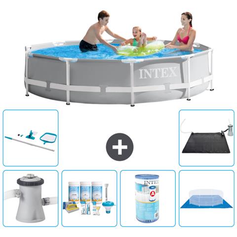 Piscina Fuori Terra - In Giro - 305x76 Cm - Grigio - Include Accessori Coordinati A2030 - Foto 1