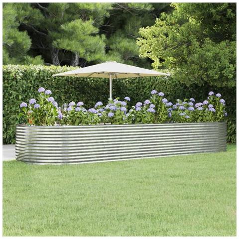 Letto Giardino Acciaio Verniciato Polvere 447x140x68 Cm Argento - Foto 6