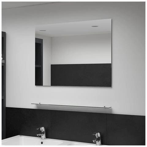 Specchio Da Parete Con Mensola 80x60 Cm In Vetro Temperato - Foto 7