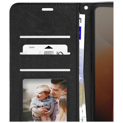 Custodia Vintage A Libro Con Supporto Per Nothing Phone 3a, Nero - Foto 5