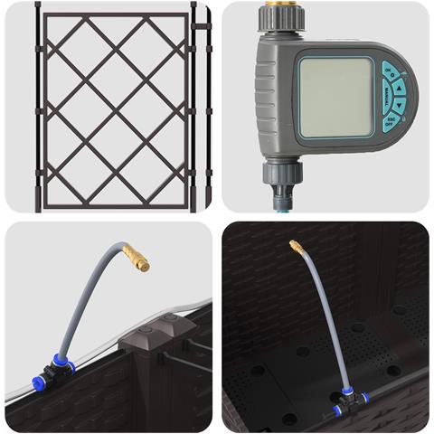 Vasi da Giardino con Sistema di Irrigazione 5 pezzi Marrone - Foto 8