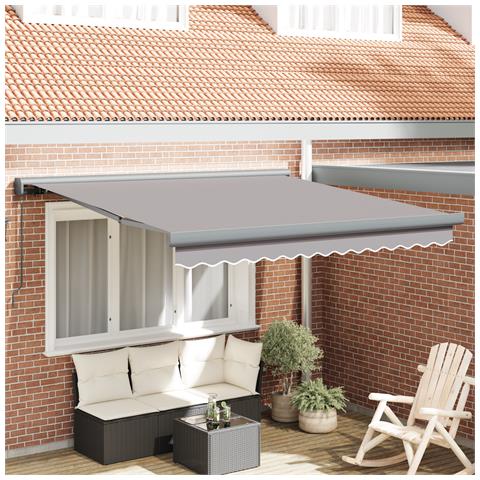 Tenda Retrattile Manuale  Grigio Chiaro 350x250 cm, Tessuto di Ricambio per Tenda  per Telaio 3.5x2.5 m Grigio Chiaro - Foto 2