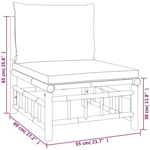 Set Salotto da Giardino 3pz con Cuscini Verdi Bambù - Foto 7