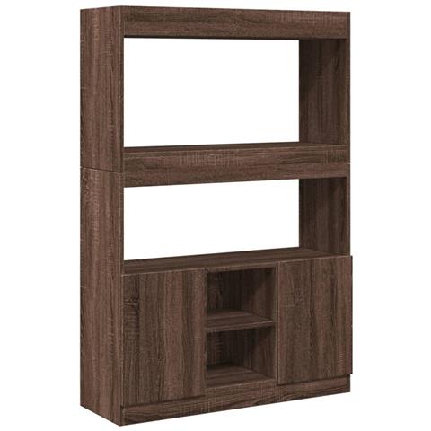 Credenza Rovere Marrone 92x33x140 cm in Legno Multistrato - Foto 1