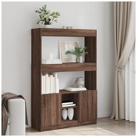 Credenza Rovere Marrone 92x33x140 cm in Legno Multistrato - Foto 2