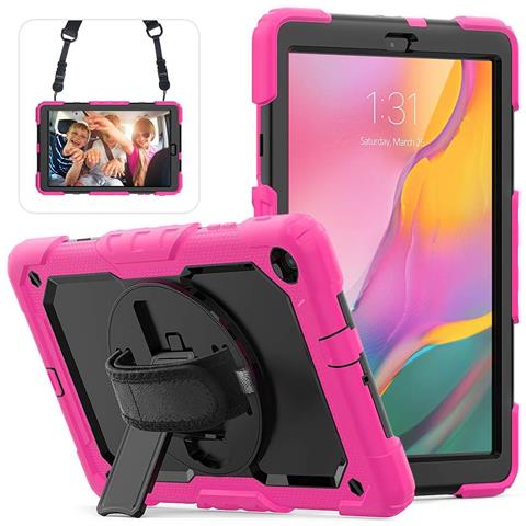 Custodia Per Samsung Galaxy Tab A7 Lite 8,7"" Supporto Tracolla Rosa - Foto 1