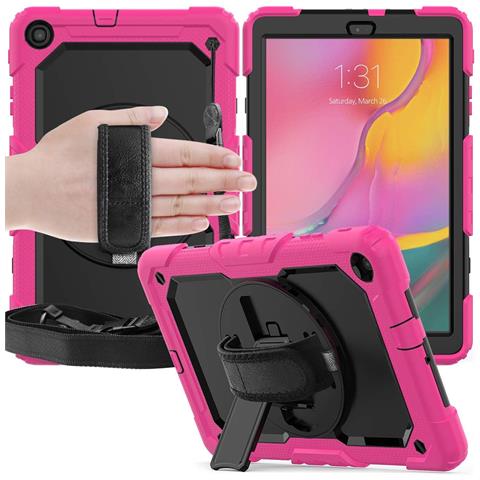 Custodia Per Samsung Galaxy Tab A7 Lite 8,7"" Supporto Tracolla Rosa - Foto 2