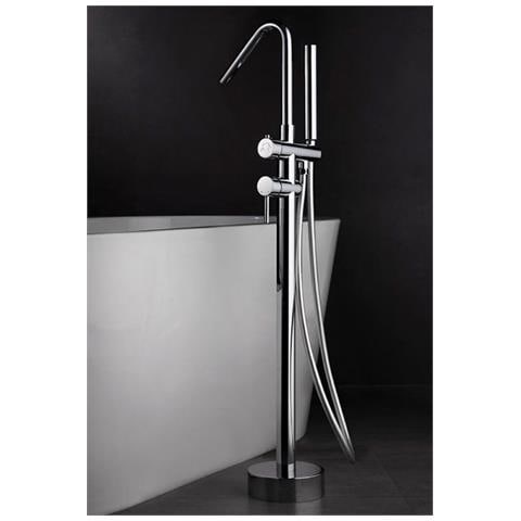 Imex Miscelatore Vasca-doccia A Pavimento In Acciaio E Ottone Cromato Con Cartuccia Ceramica Ø35mm Tubo Flessibile In Pvc Comando A Una Posizione E Scatola Di Registrazione Mod Imex-bbeco1 - Foto 1