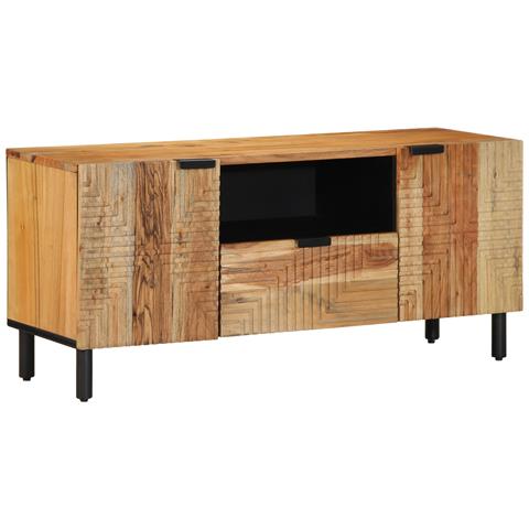 Mobile TV  105x33,5x46 cm in legno massello di acacia - Foto 2