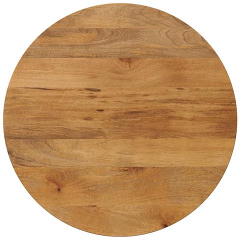 Piano per Tavolo Ø 90x3,8 cm Rotondo in Legno Massello di Mango - Foto 1