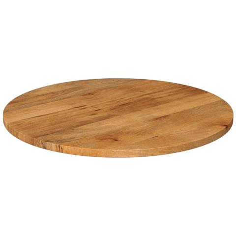 Piano per Tavolo Ø 90x3,8 cm Rotondo in Legno Massello di Mango - Foto 2