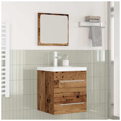 Set di mobili per il bagno con cassetto 2 pcs Legno vecchio - Foto 2
