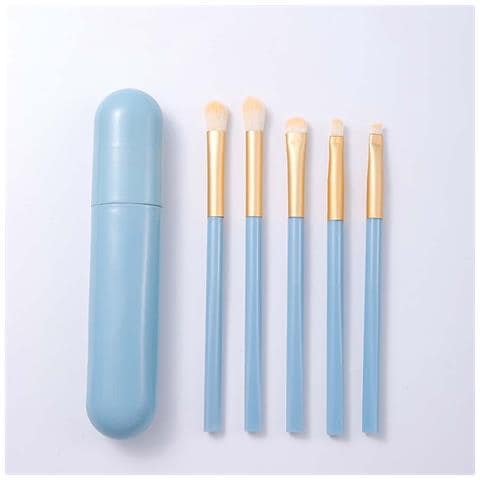 Set Di 5 Pennelli Per Ombretto - Setole Sintetiche Morbide Per Sfumature Perfette Blue - Foto 2
