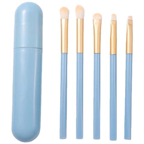 Set Di 5 Pennelli Per Ombretto - Setole Sintetiche Morbide Per Sfumature Perfette Blue - Foto 1