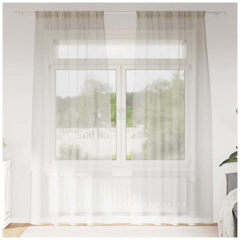 Tende con tende 2 pcs Crema 140x175cm Poliestere - Foto 2