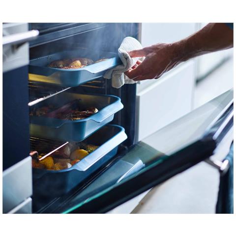 Teglia Da Arrosto Antiaderente Nest Oven Grande Per Arrostire Alimenti Design Impilabile Con Manici Facili Da Afferrare Colore Blu - Foto 2