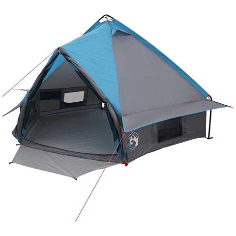 Tenda Teepee con tetto Blu e Grigio 490 x 410 x 210 cm - Foto 1