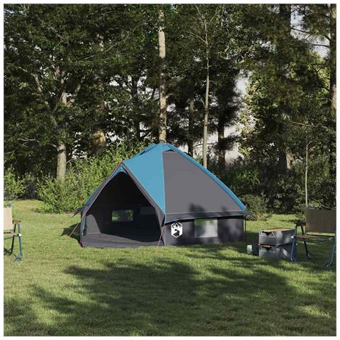 Tenda Teepee con tetto Blu e Grigio 490 x 410 x 210 cm - Foto 2