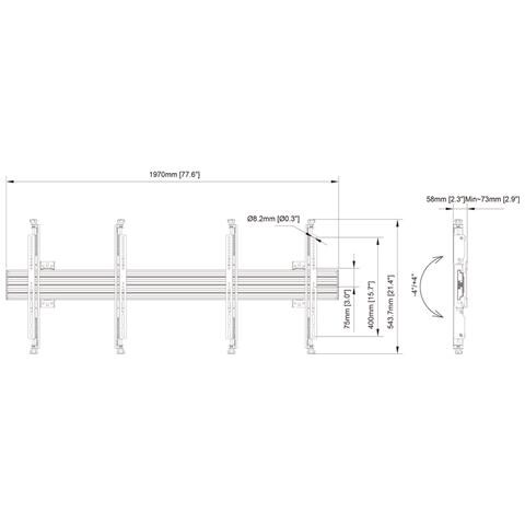 0631 Supporto TV a parete 190,5 cm (75") Nero - Foto 2