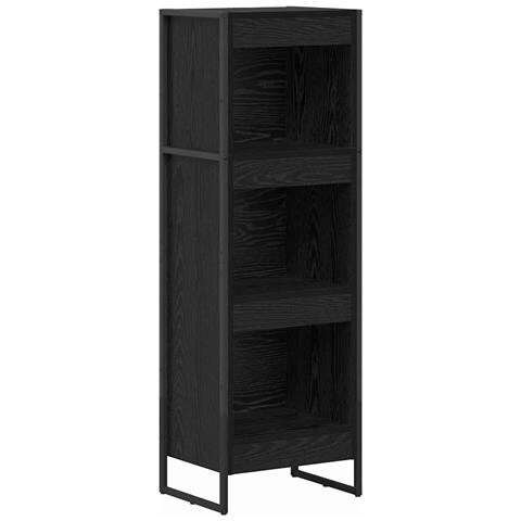 Armadio per Libri Rovere Nero 80 x 30 x 155 cm - Foto 1