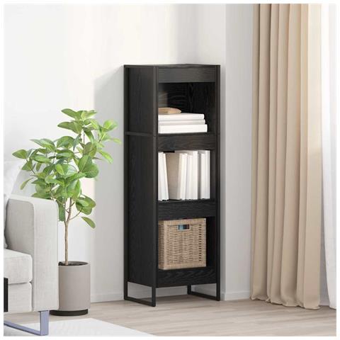 Armadio per Libri Rovere Nero 80 x 30 x 155 cm - Foto 2