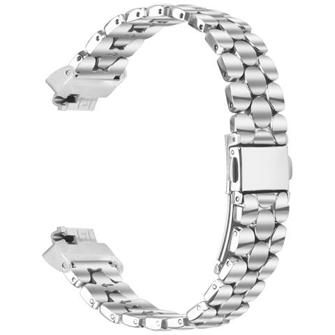 Elegante Bracciale In Acciaio Inossidabile Argento Con Perle Compatibile Con Fitbit Inspire /inspire 2/inspire Hr Silver - Foto 1