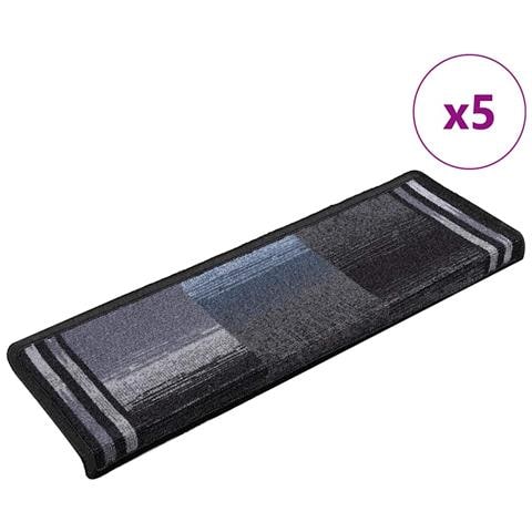 Tappetini per Scale Autoadesivi 5 pz 65x21x4 cm Nero e Grigio - Foto 1
