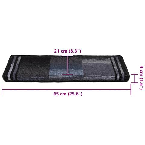 Tappetini per Scale Autoadesivi 5 pz 65x21x4 cm Nero e Grigio - Foto 8