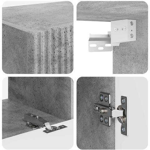 Set mobile TV 6 pcs Grigio cemento Legno multistrato - Foto 9