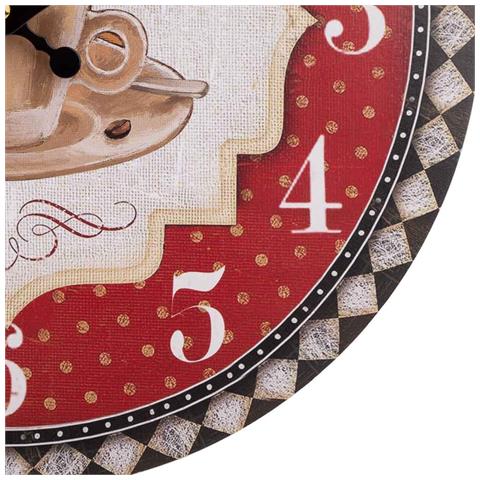 Orologio Da Parete In Legno Rosso D34x2h - Foto 8